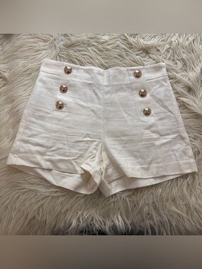 Ann Taylor Shorts White Sailor Nautical Textured Cotton Women’s Petite Size 2P